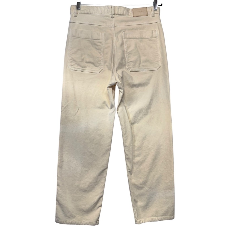 Everlane Organic Cotton Utility Pant Cream Ivory Straight Leg Size 12 High Rise - Picture 5 of 12